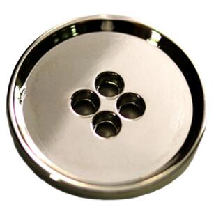 爵士 小香极简风亮面四眼纽扣设计师辅料银色金属衣服装饰品扣子