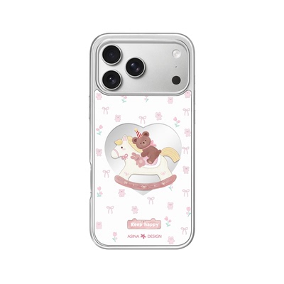 木马小熊适用苹果17Promax手机壳新款iPhone16Pro磁吸保护套Co6带支架ip15可爱高级感14好看镜面13pm全包女