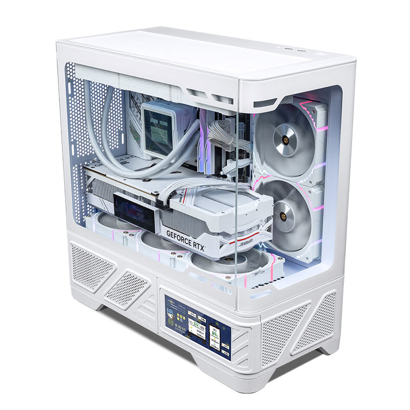 瓦尔基里VK03-M机箱曲面海景房6.2寸触摸屏台式电脑支持360水冷