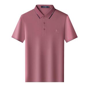 [双面丝光6A桑蚕丝]梦特娇夏季男士Polo衫短袖真丝T恤凉感透气薄J