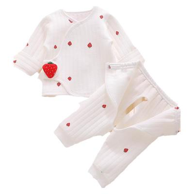 婴儿保暖衣服纯棉分体套装