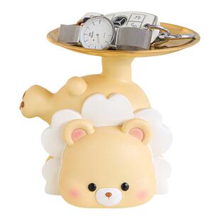 黄油小熊钥匙收纳玄关摆件入户进门口鞋柜客厅家居装饰品乔迁礼物