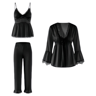 法式真丝睡衣女高级感蕾丝吊带