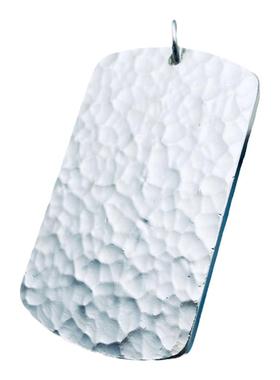 锤纹999纯银吊坠刻字男时尚军牌