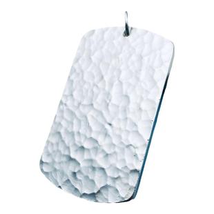 定制999纯银吊坠男锤纹军牌定制刻字项链坠银牌车挂坠钥匙扣情侣