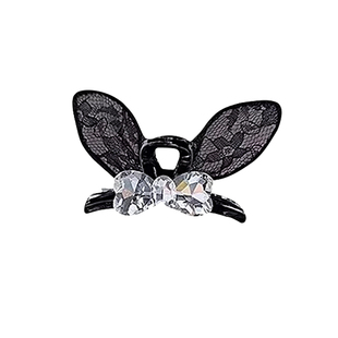 蕾丝兔耳刘海发夹女前额耳边两侧公主头小抓夹高级感水钻夹子头饰