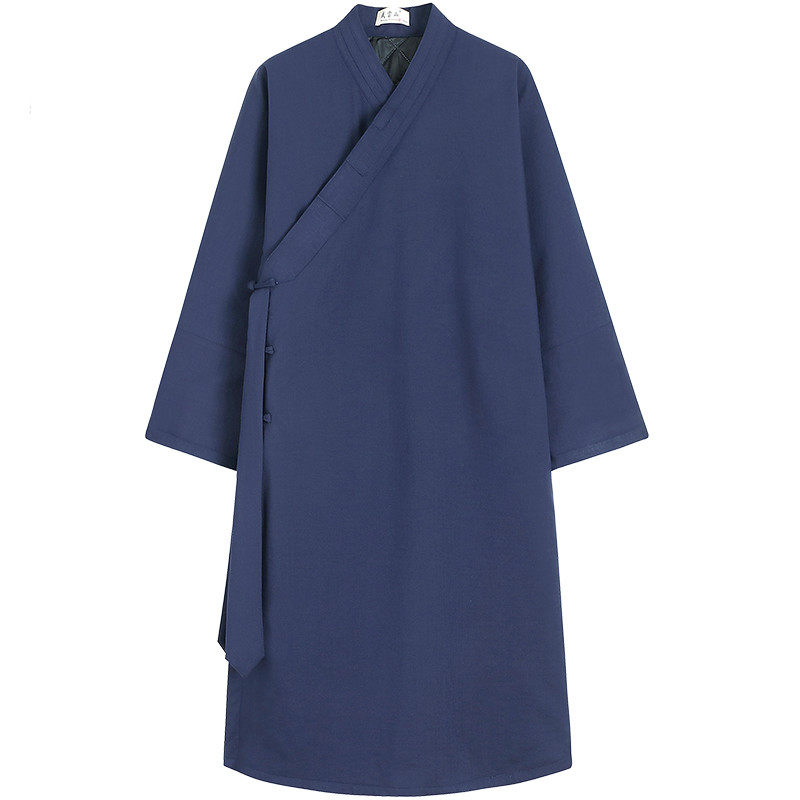 斜襟三清领道袍武当太极服道士装长褂长衫三宝领长袍乾坤居士服装