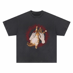 Godspeed You Black Emperor短袖T恤神佑黑帝乐队猫后摇情侣男女