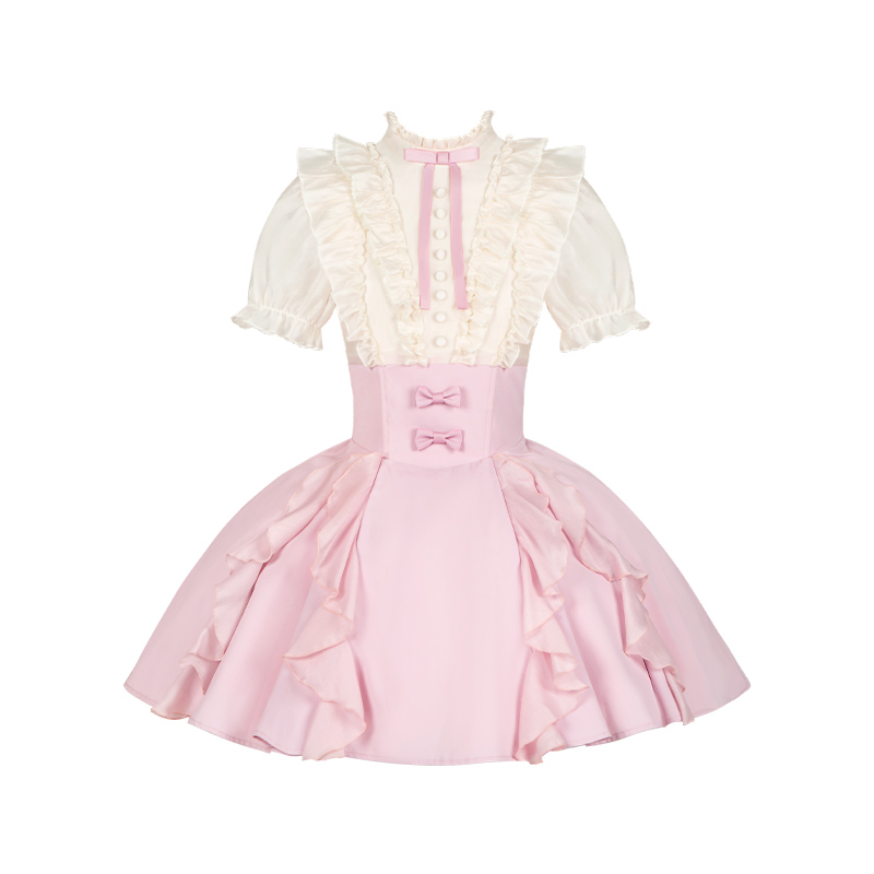 【萝拉小姐 增色】withpuji原创设计 假两件腰间鱼骨连衣裙夏秋