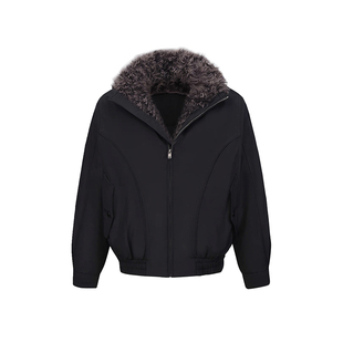 冬季绒感90白鸭绒座山雕立领夹克羽绒服男款cleanfit短款毛领外套