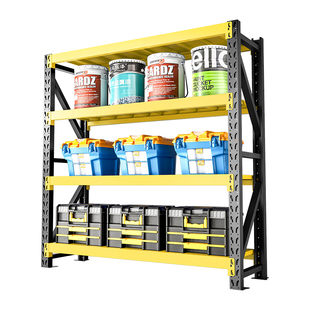 万昌黄黑色120厘米高度货架置物架多层仓储仓库货物架家用储藏室