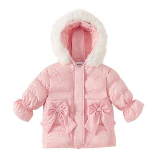 贝贝城女童羽绒服冬装新款女宝可爱羽绒外套保暖小女孩甜美羽绒服