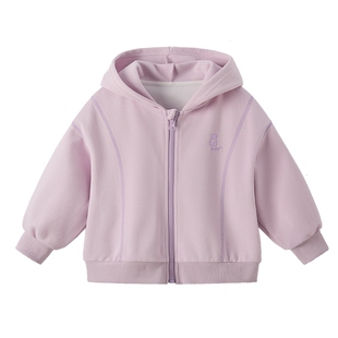 [7A抑菌]女童针织外套春装2026新款休闲连帽儿童上衣百搭宝宝童装