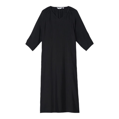 ZUCZUG桑蚕丝斜纹绸抽褶连衣裙