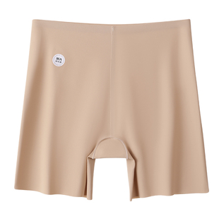 大码安全裤胖mm200斤无痕冰丝女防走光内裤二合一不卷边粉底液肤