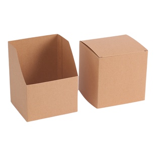 批发牛皮纸盲盒空方盒子小玩偶礼品盒挂耳咖啡纸盒白卡礼物包装盒