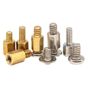 机箱主板隔离铜螺柱螺丝套装电路支撑柱6#32美制单头六角铜柱M2M3