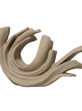 意式极简抽象砂岩浪花树脂摆件