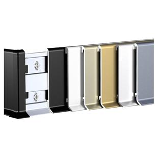 新型铝合金踢脚线极窄地脚线6cm弧形包安装金属防水不锈钢贴脚线