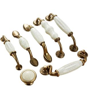 轻奢欧式陶瓷柜子拉手五金配件美式橱柜衣柜家具柜门抽屉仿古把手