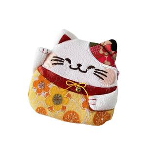 和风布艺招财猫新款可爱日式创意零钱硬币卡片钱包装耳机可放钥匙