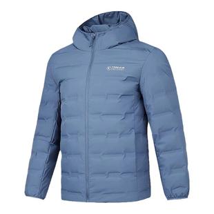 乔丹羽绒服男款冬季短款轻薄连帽2025新款黑色保暖男士户外羽绒服