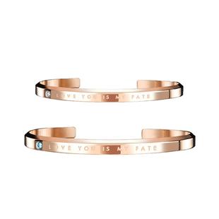 c k情侣18K金开口手镯轻奢小众设计已有小祖宗女dw玫瑰金闺蜜手环