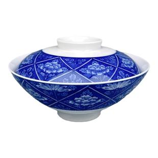 香兰社陶瓷盖碗家用釉下彩青花瓷碗盖杯手绘地包天茶碗茶杯