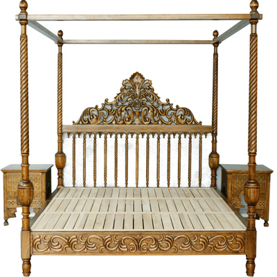 东南亚风格泰式帷幔复古架子床