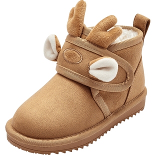 巴拉巴拉男童女童雪地靴儿童加绒短靴冬季新款童鞋宝宝靴子棉鞋厚