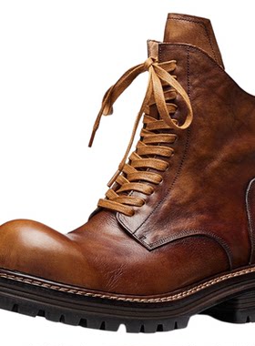 真皮真皮手工户外风马丁靴防雨马丁靴爬山马丁靴男士鞋子皮鞋男款