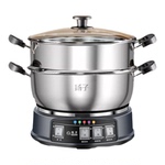 扬子新品电炒锅不锈钢家用蒸煮炒炖一体式多功能大容量电热锅电锅