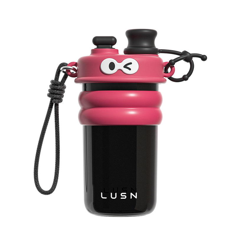 大眼萌水杯夏季儿童随行双饮吸管杯女高颜值大容量便携杯子