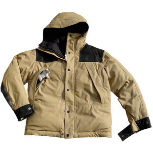 真皮羽绒服外贸出口连帽拼色进口羊皮加厚保暖防寒真皮衣男女