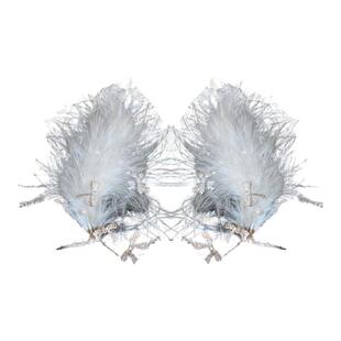 轻奢高级感!羽毛耳挂式耳环!耳饰2024新款耳坠无耳洞精灵耳骨夹