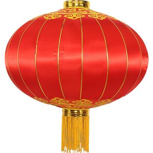 大红灯笼国庆节日装饰户外防水绸布铁口广告灯笼元旦新年绸段灯笼