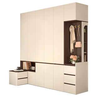 定制衣柜转角带床头柜一体家用卧室收纳储物柜现代简约大衣橱7A76