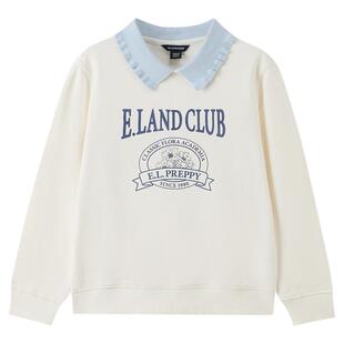 eland kids衣恋童装女童青少年卫衣26秋冬甜美学院风翻领长袖上衣