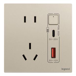 legrand罗格朗仕典plus粉铂金超薄开关插座面板二三插嵌入式86型