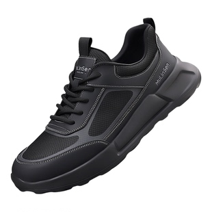 木林森男鞋2026春季新款软底男士休闲鞋户外防滑跑步运动网面鞋子