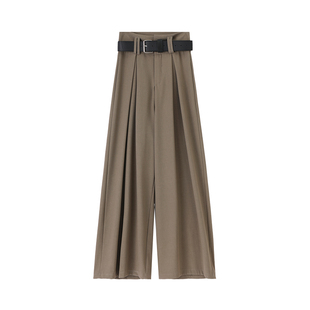 白色大裤脚西装裤女春夏秋高腰垂坠感阔腿裤小个子直筒休闲拖地裤