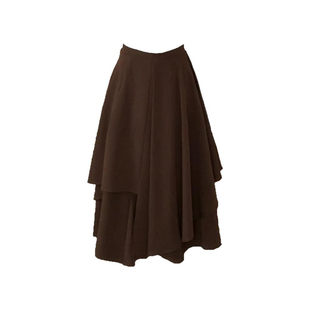 美拉德秋装棕色不规则阔腿裤子大码女胖mm显瘦休闲裤裙子半身裙裤