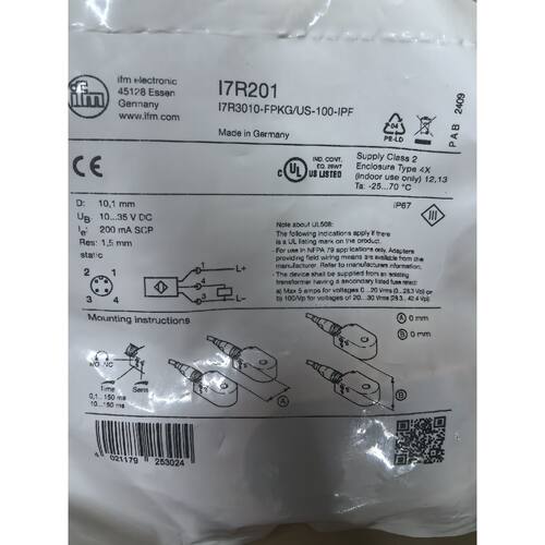 【请询价】全新品IFM易福门I7R201项目剩余有限