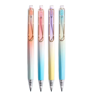 晨光优品J6402果泡冰茶按动式中性笔0.5mm黑色子弹头三倍高密度重手感低重心马卡龙色学生考试用水性笔签字笔