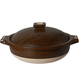 小葵川町屋日本山庄信乐烧棕釉匠人手作复古耐高温陶土煲汤锅炖锅
