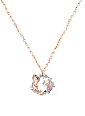 迪士尼官方旗舰店新款锁骨链纯银不易过敏小众轻奢唯美浪漫女项链