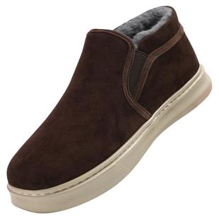 老美华冬季一脚蹬雪地靴加绒加厚保暖棉鞋2025新款羊毛一体棉靴男