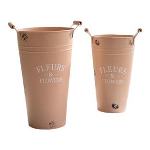 鲜花桶插花器醒花桶花店装饰铁皮桶干花桶美式花筒落地花瓶铁桶