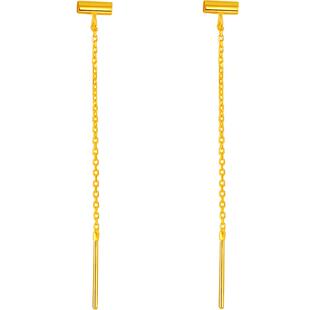 百泰首饰黄金耳饰足金999耳线金耳坠圆珠耳钉几何时尚耳丁女友礼