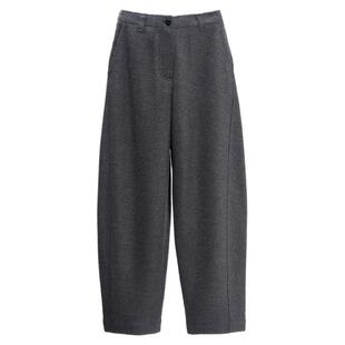 【新品】素然 WHM 25冬女士气质时髦复古斜纹羊毛针织布弧形裤